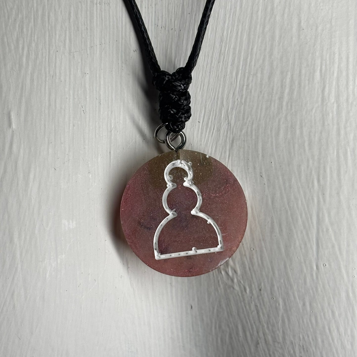 Sunset Pawn - Handmade Resin Chess Necklace