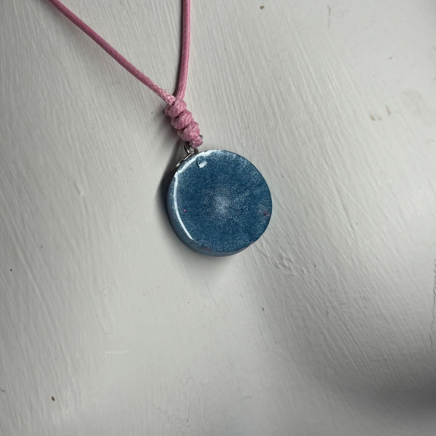 Blue & Pink Knight - Handmade Resin Chess Necklace