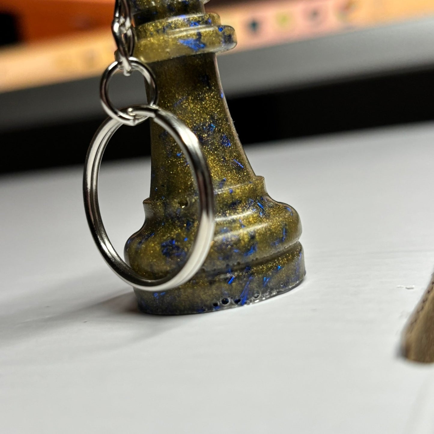 Army Green & Blue Queen - Handmade Resin Keychain