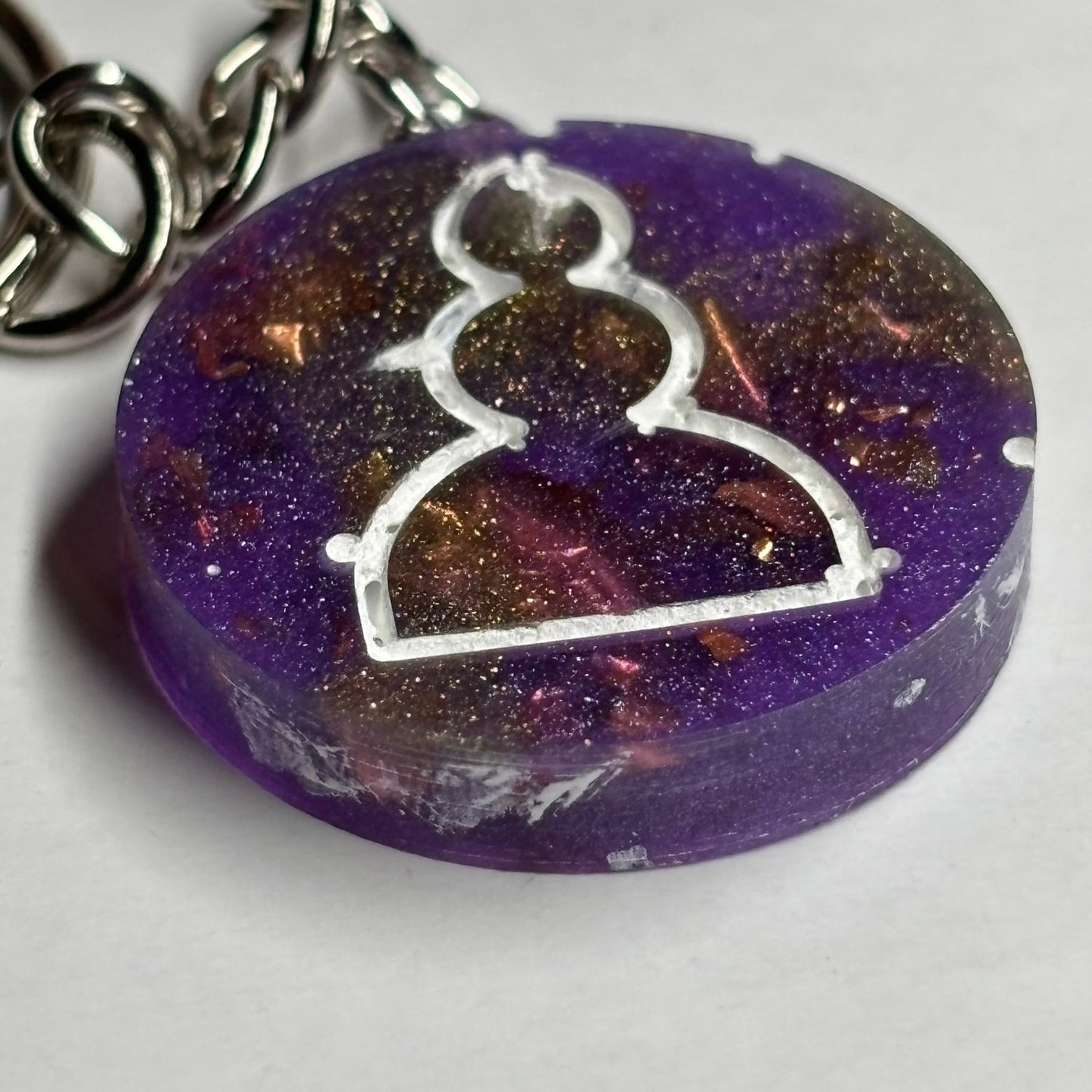 Purple Crystals Pawn - Handmade Resin Keychain