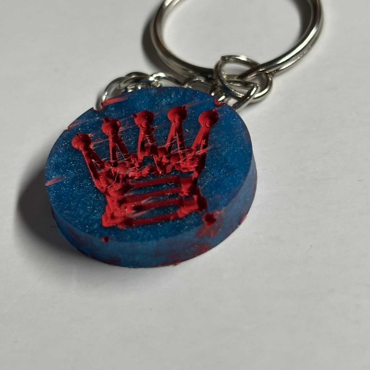 Blue Red King - Handmade Resin Keychain