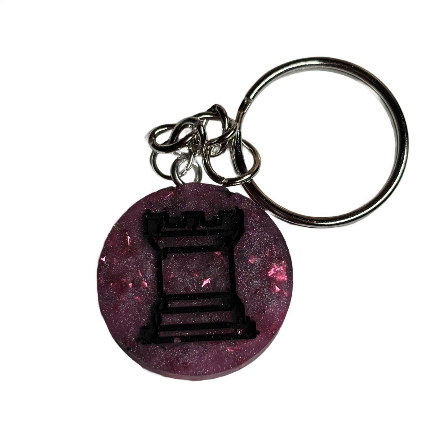 Dark Purple Rook - Handmade Resin Keychain