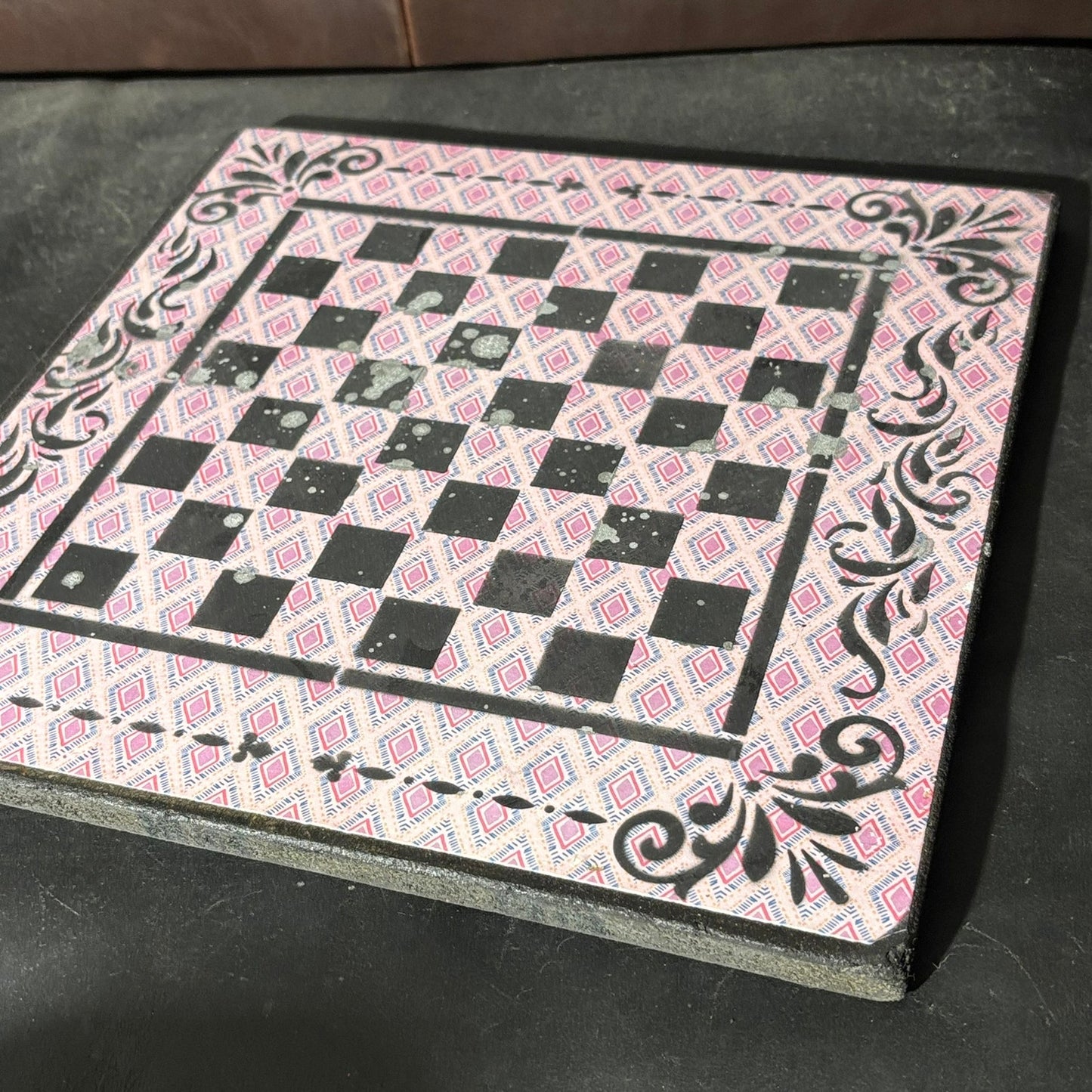 Chrome Mist Pink - Scrapbook Chess Board