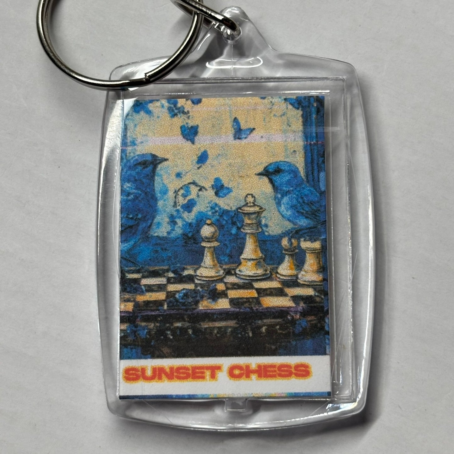 Blue Birds - Chess  Photo Keychain