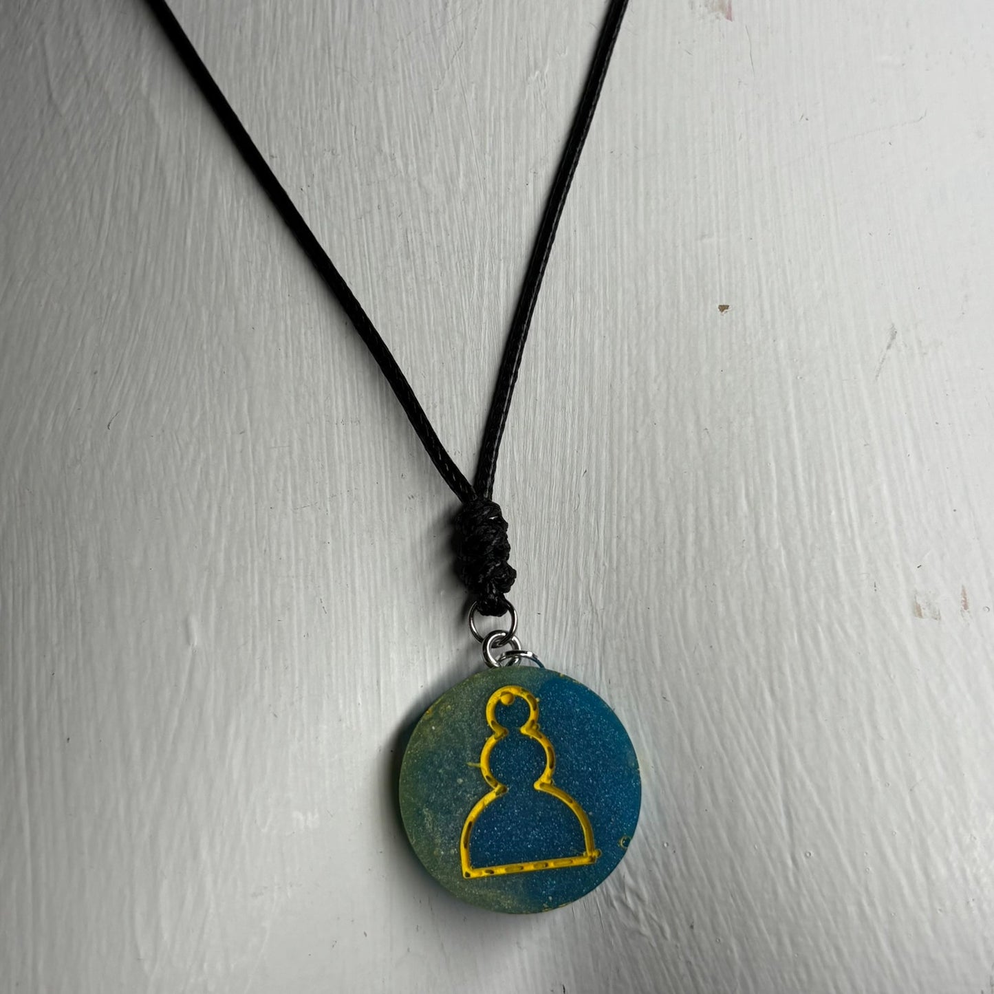 Blue Pawn - Handmade Resin Chess Necklace