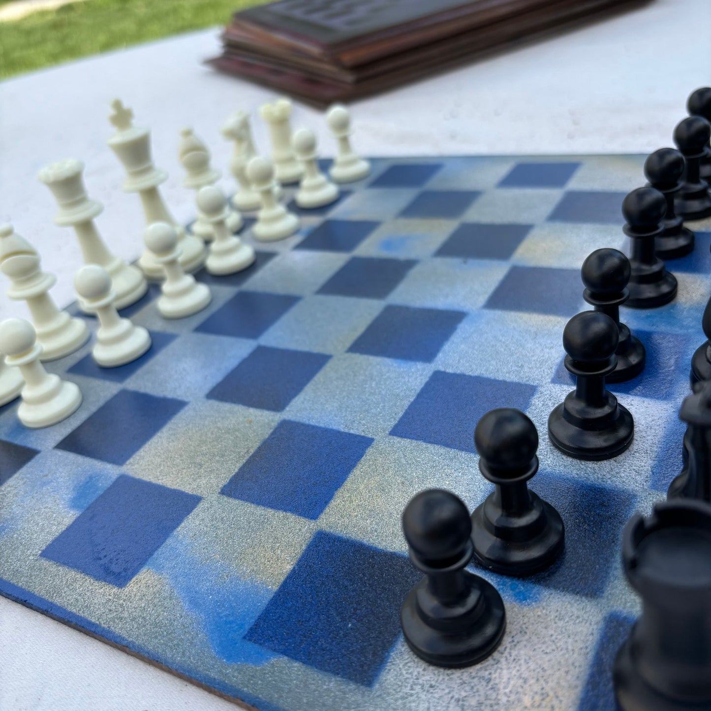 Smooth Blue - Painted Chess Set