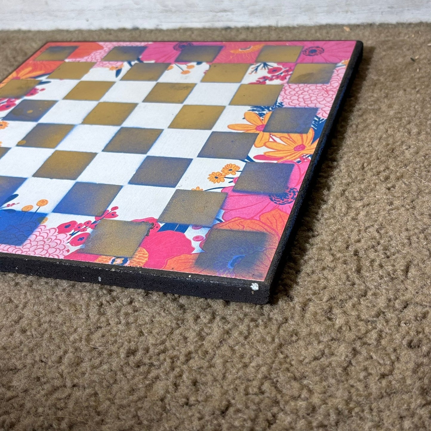 Pink Golden Blue - Scrapbook Chess Board
