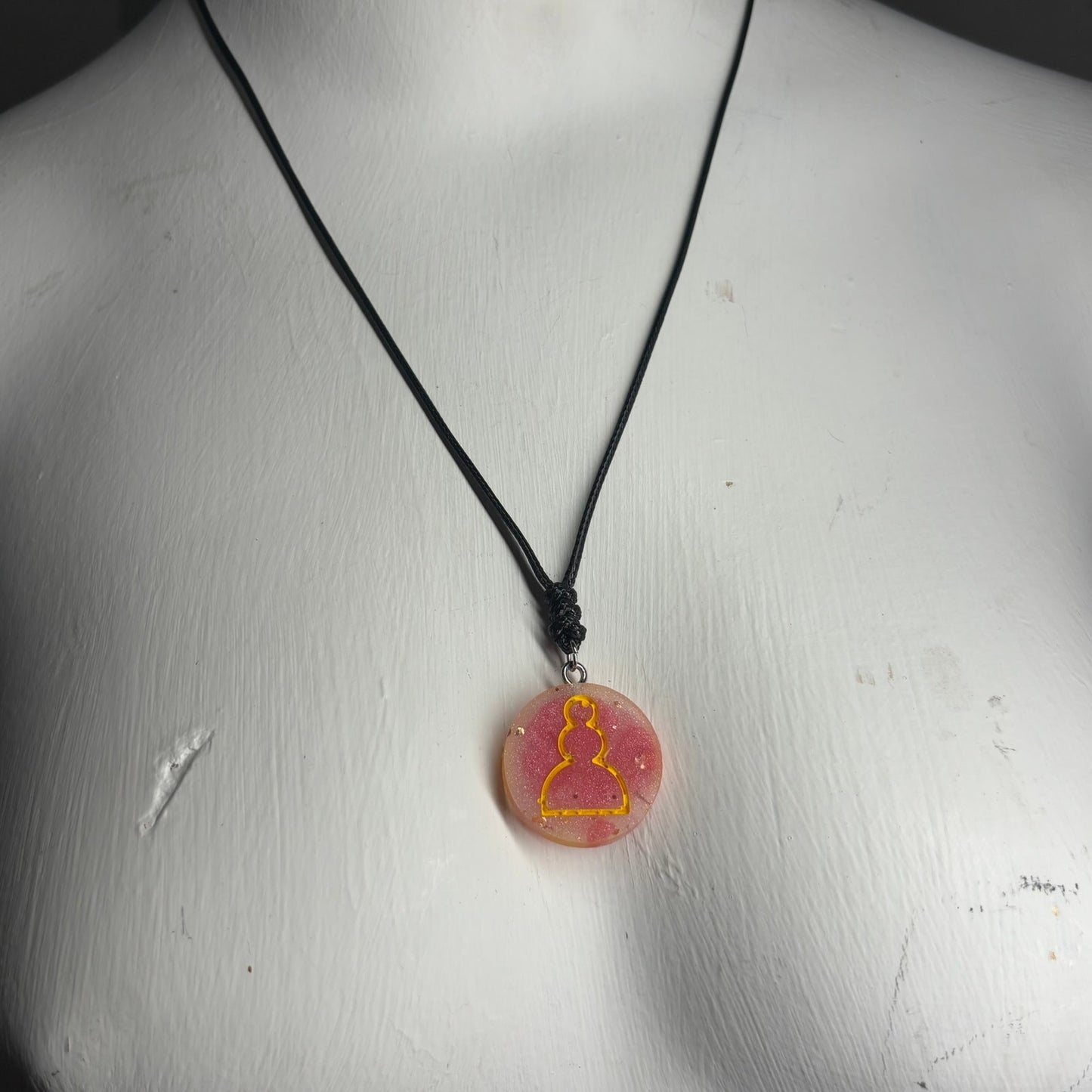 Red Mist Pawn - Handmade Resin Chess Necklace