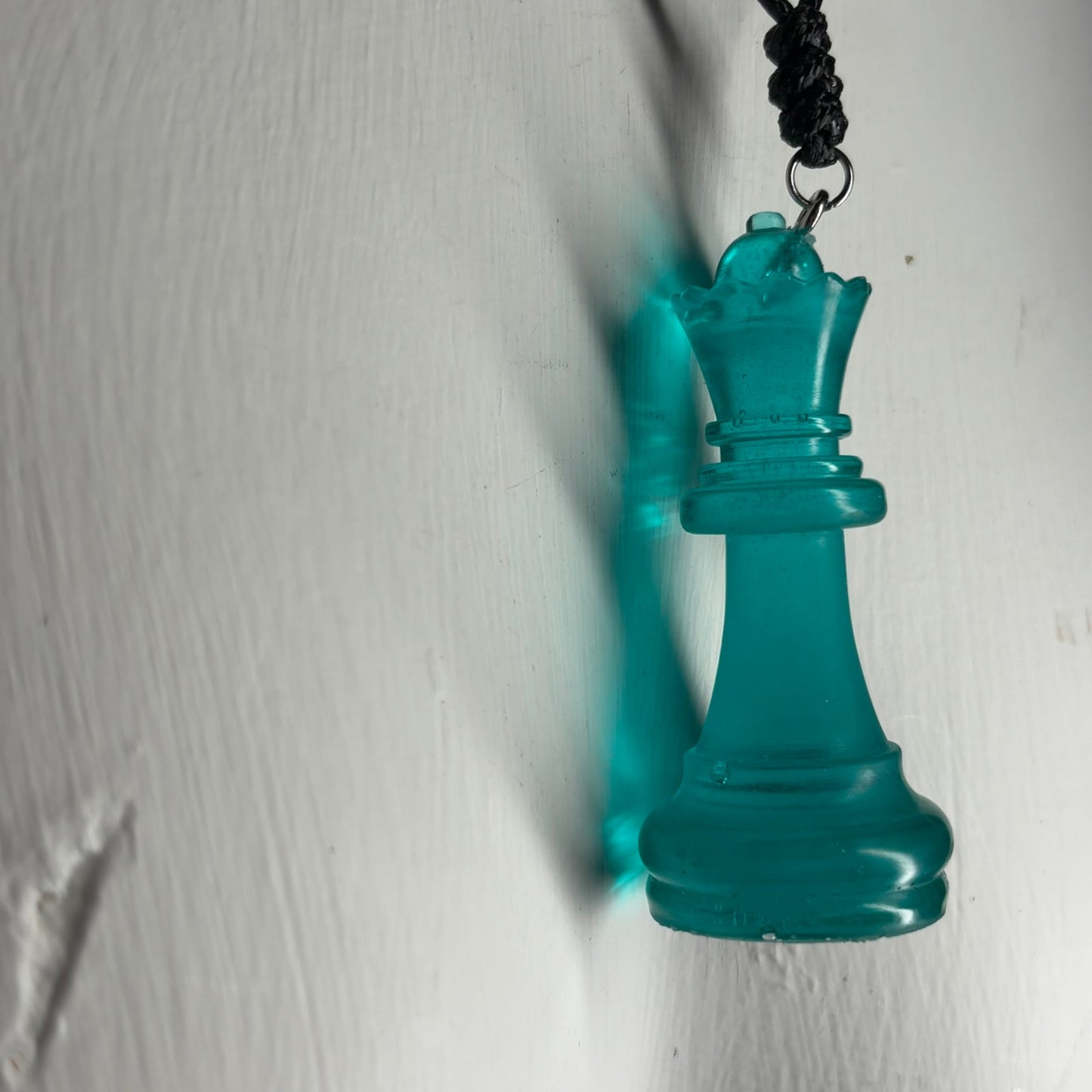 Aqua Green Queen - Handmade Resin Chess Necklace