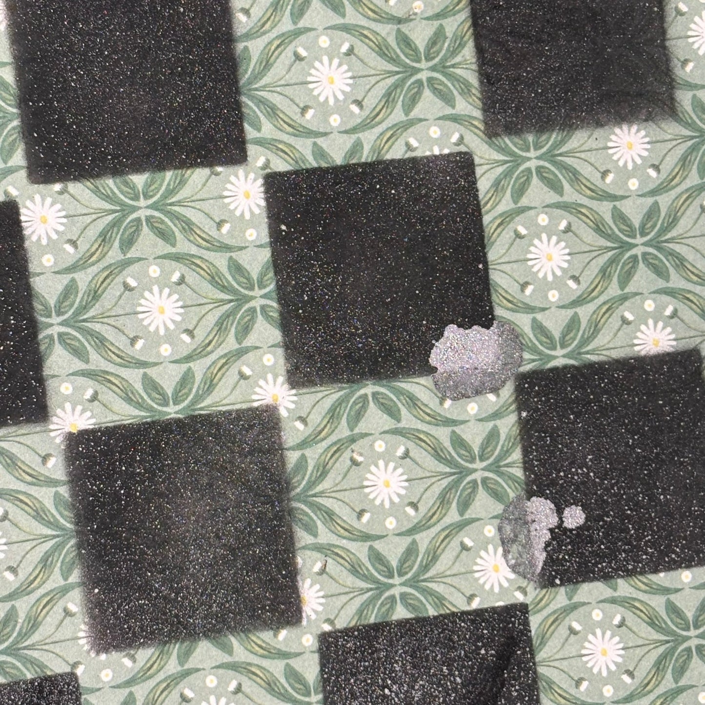 Green & Black - Scrapbook Chess Board