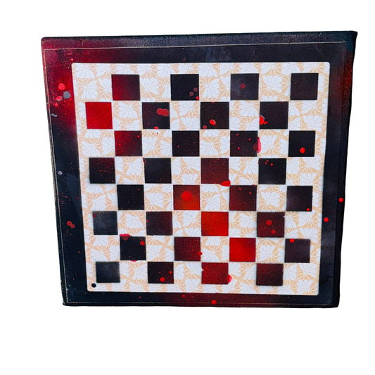 Red, Black & Yellow - Scrapbook Chess Board