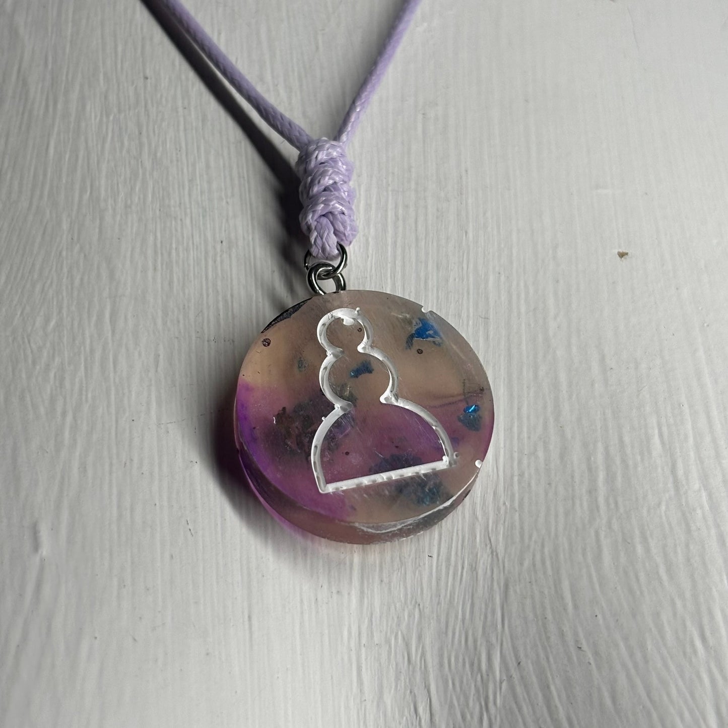 Purple Space Pawn - Handmade Resin Chess Necklace