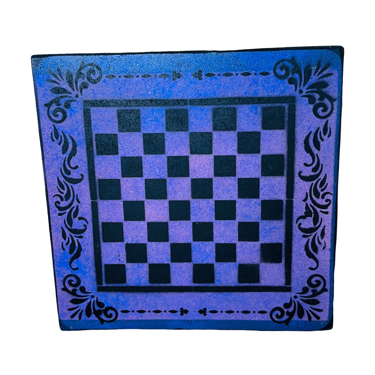 Purple Night - Painted Chess Board