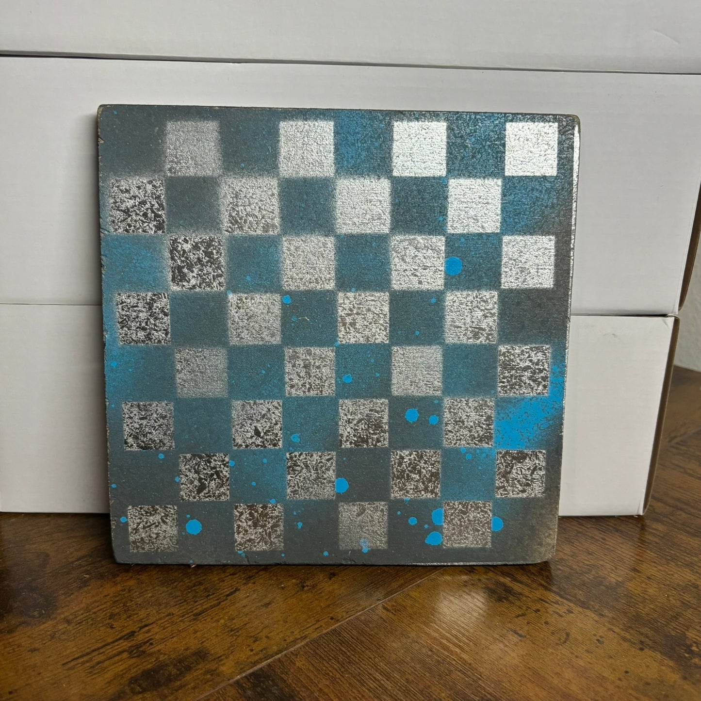 Blue Chrome - Painted Double Sided Chess Board