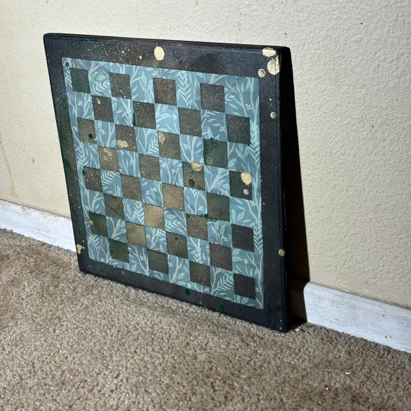 Golden Blue/Green - Scrapbook Chess Board