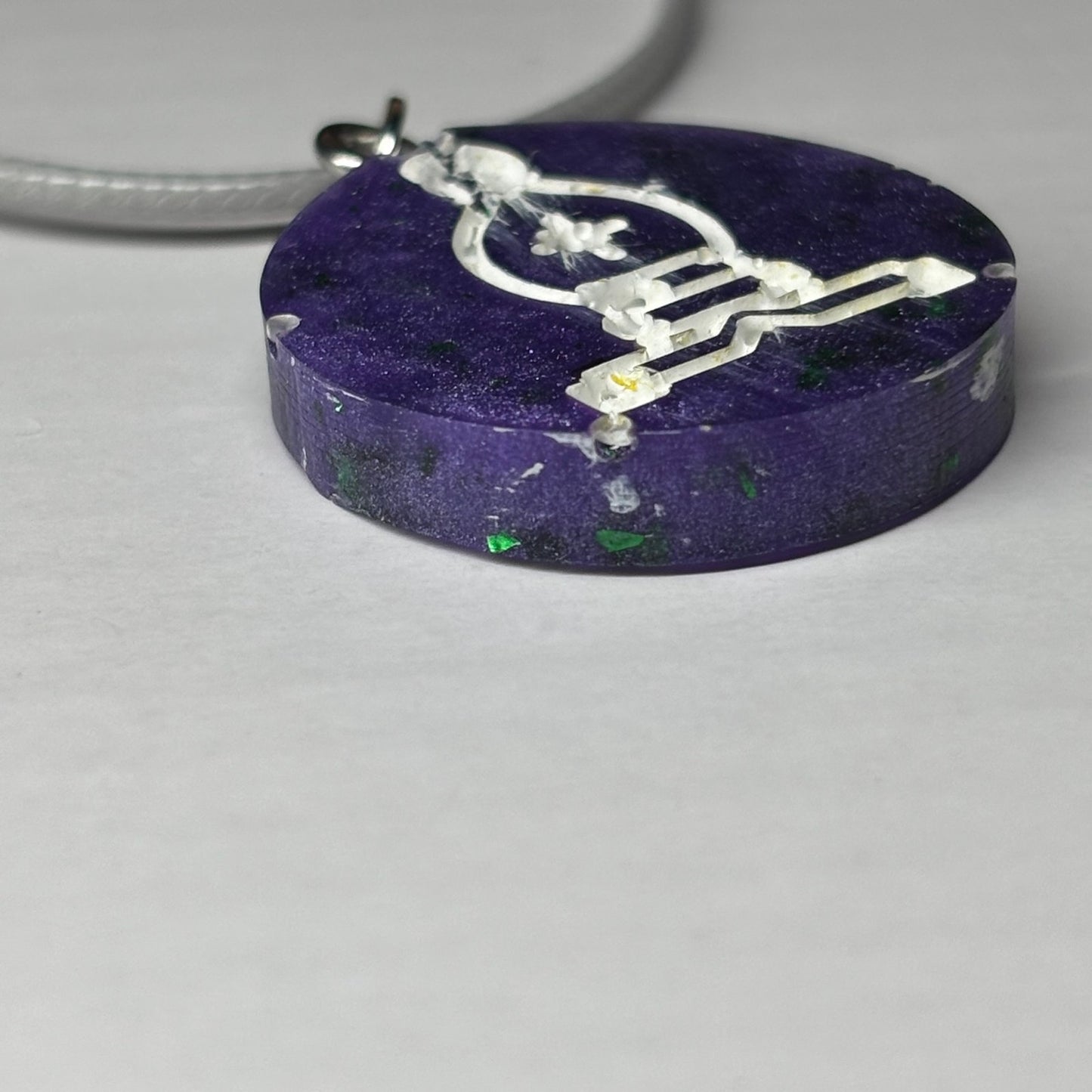 Dark Purple Bishop - Handmade Resin Chess Necklace