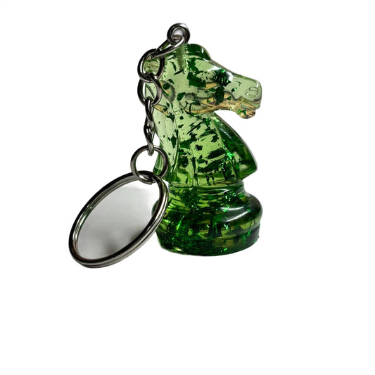 Emerald Green Knight - Handmade Resin Keychain