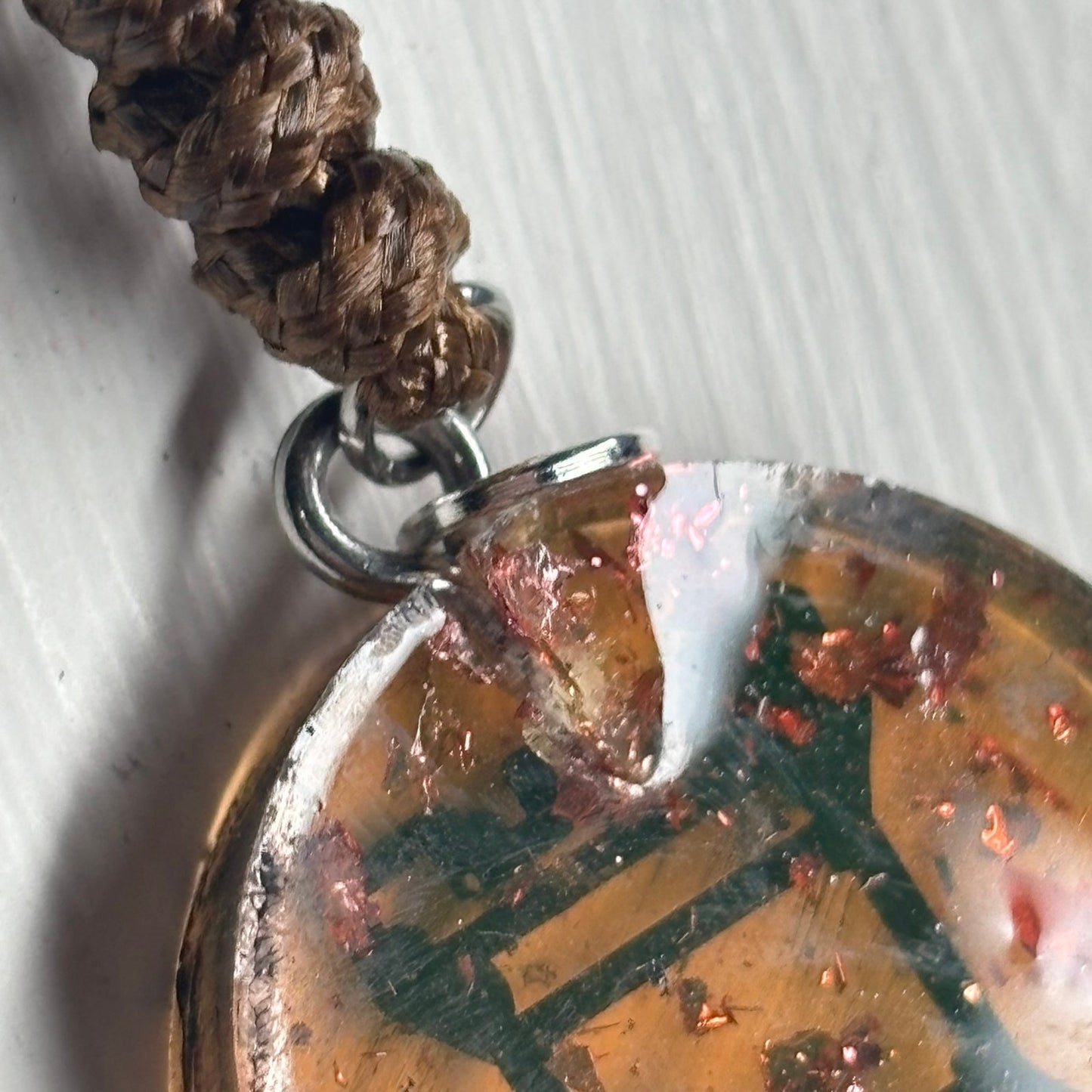 Coffee Amber Rook - Handmade Resin Chess Necklace