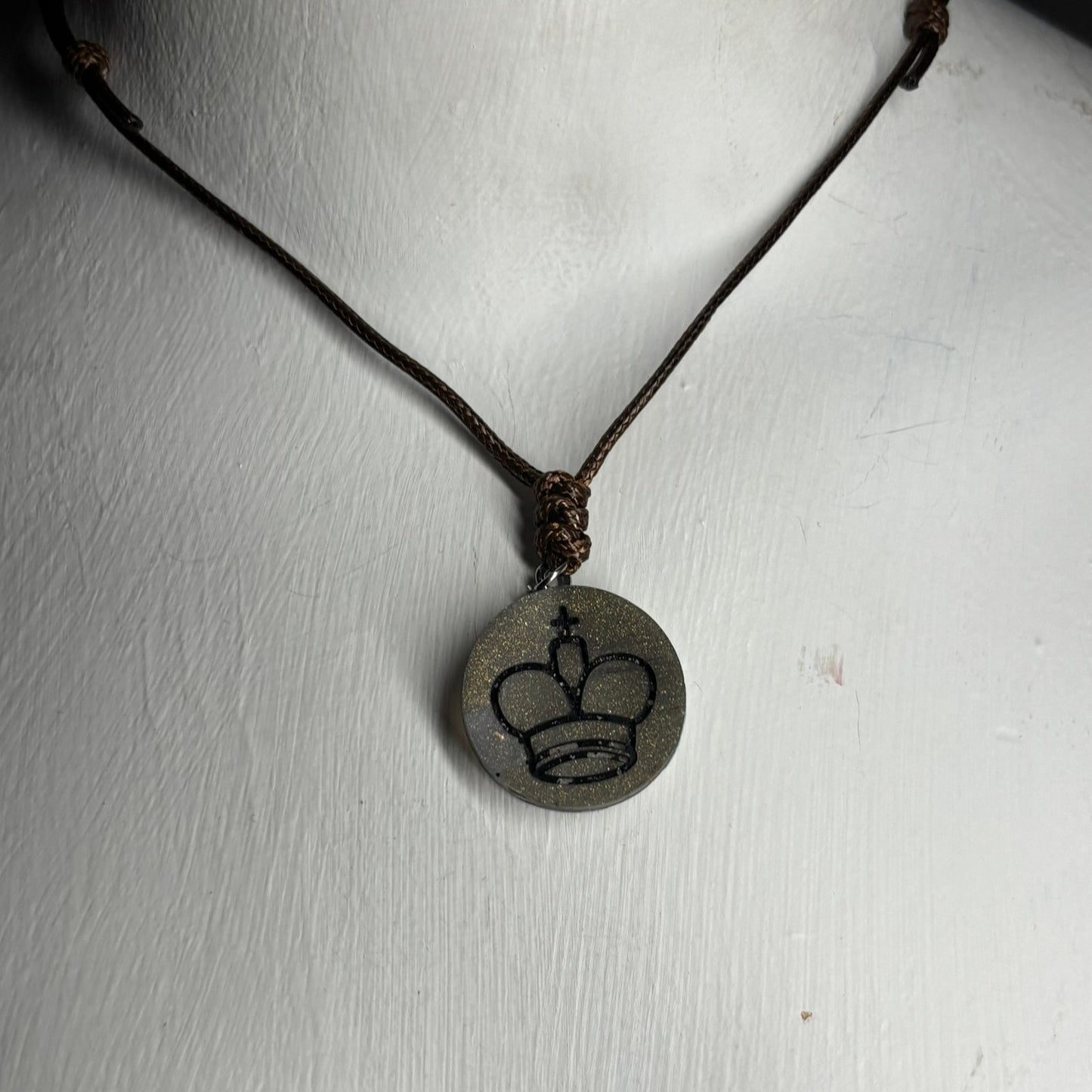 Royal Green King - Handmade Resin Chess Necklace
