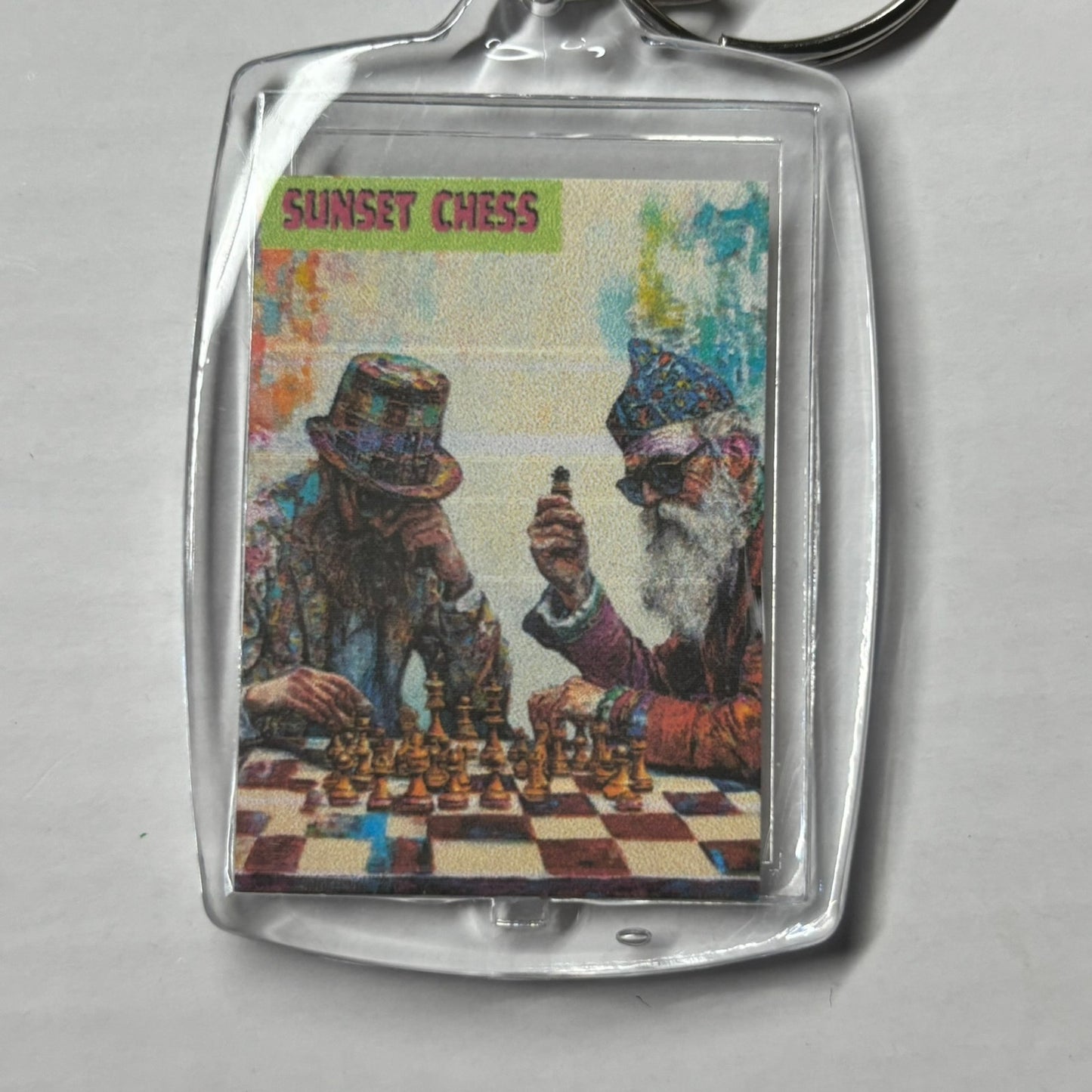 Old Friends - Chess  Photo Keychain