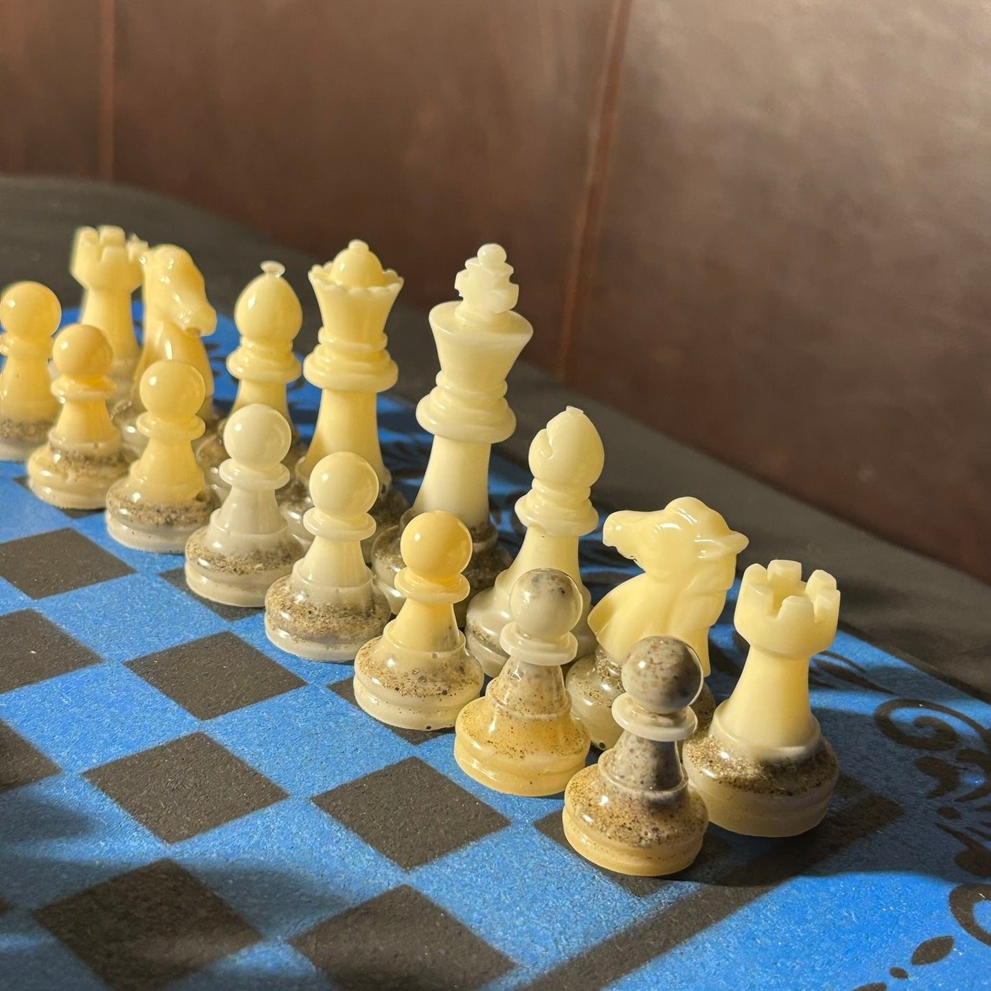 Supreme Blue & Black - Painted Chess Set