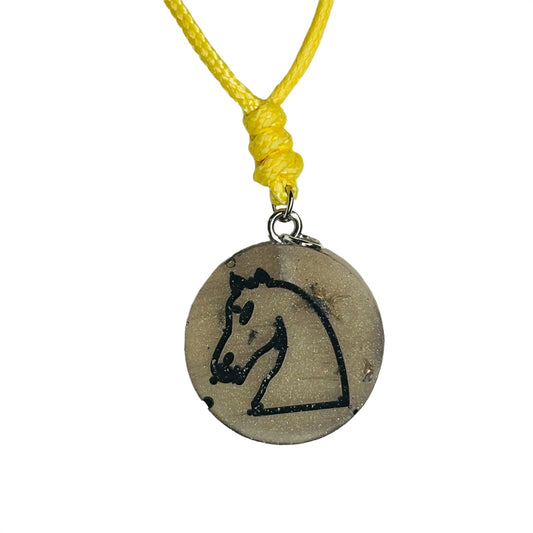 Silver Knight - Handmade Resin Chess Necklace
