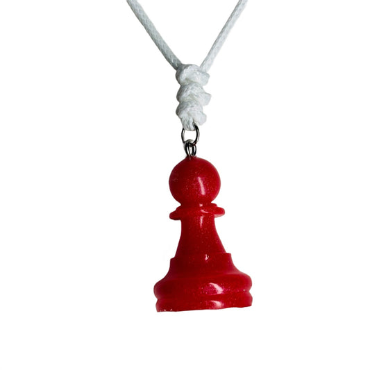 Candy Red Pawn - Handmade Resin Chess Necklace