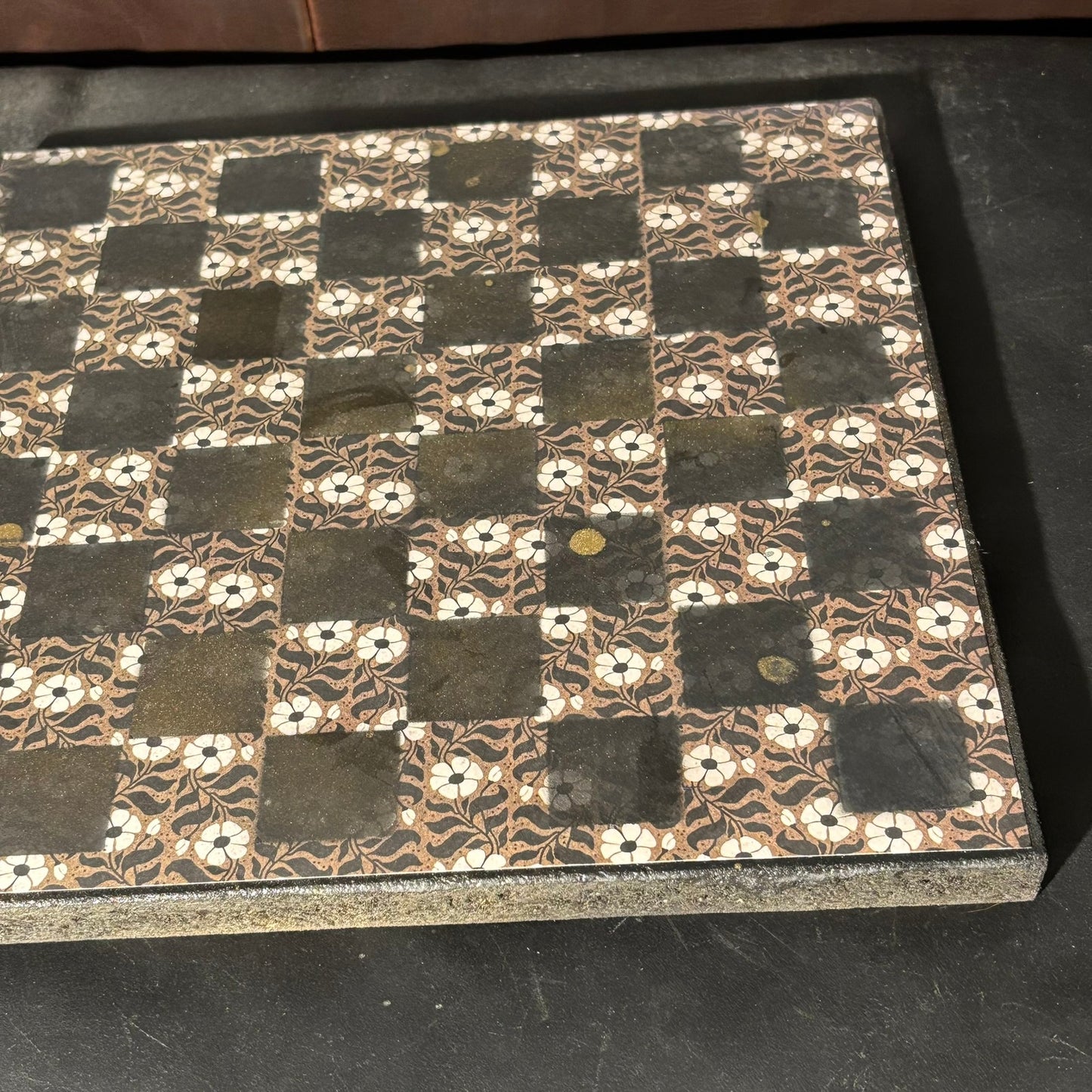 Golden Black Flowers - Scrapbook Chess Board