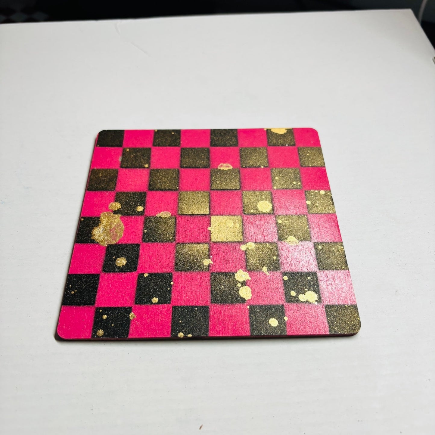 Red Black Golden Drip - Mini Chess Set