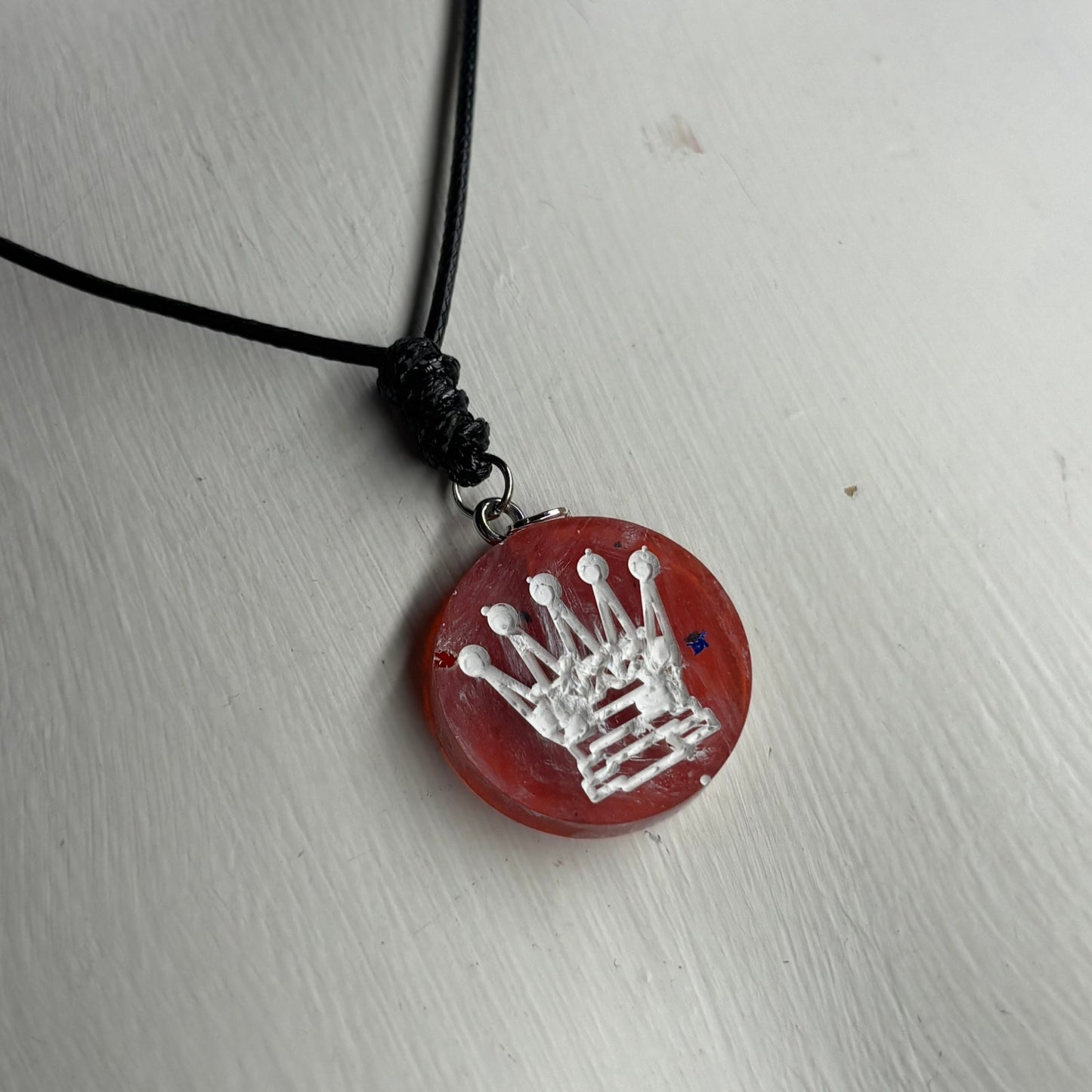 Red Queen - Handmade Resin Chess Necklace