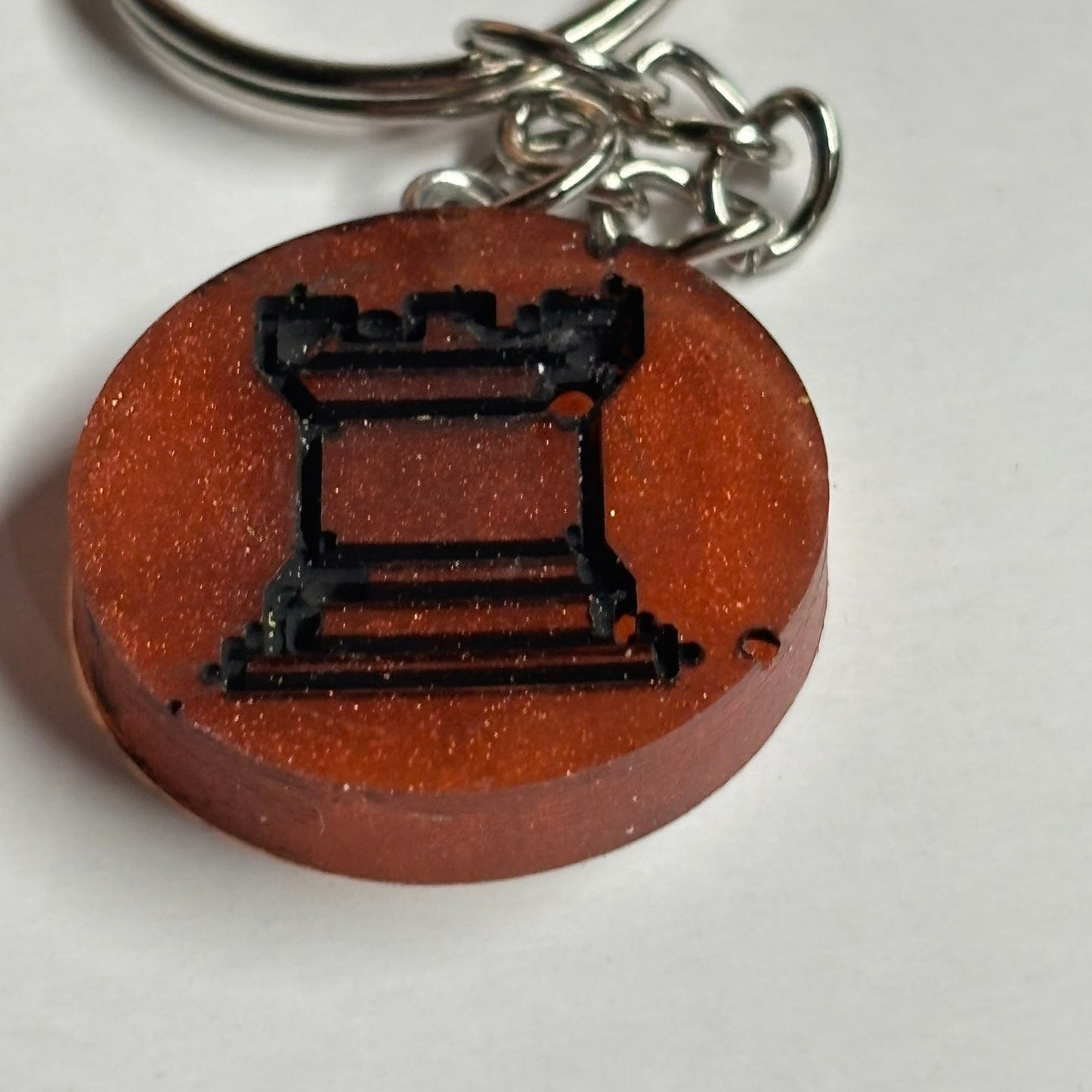 Stealth Red Rook - Handmade Resin Keychain - Flat Edition