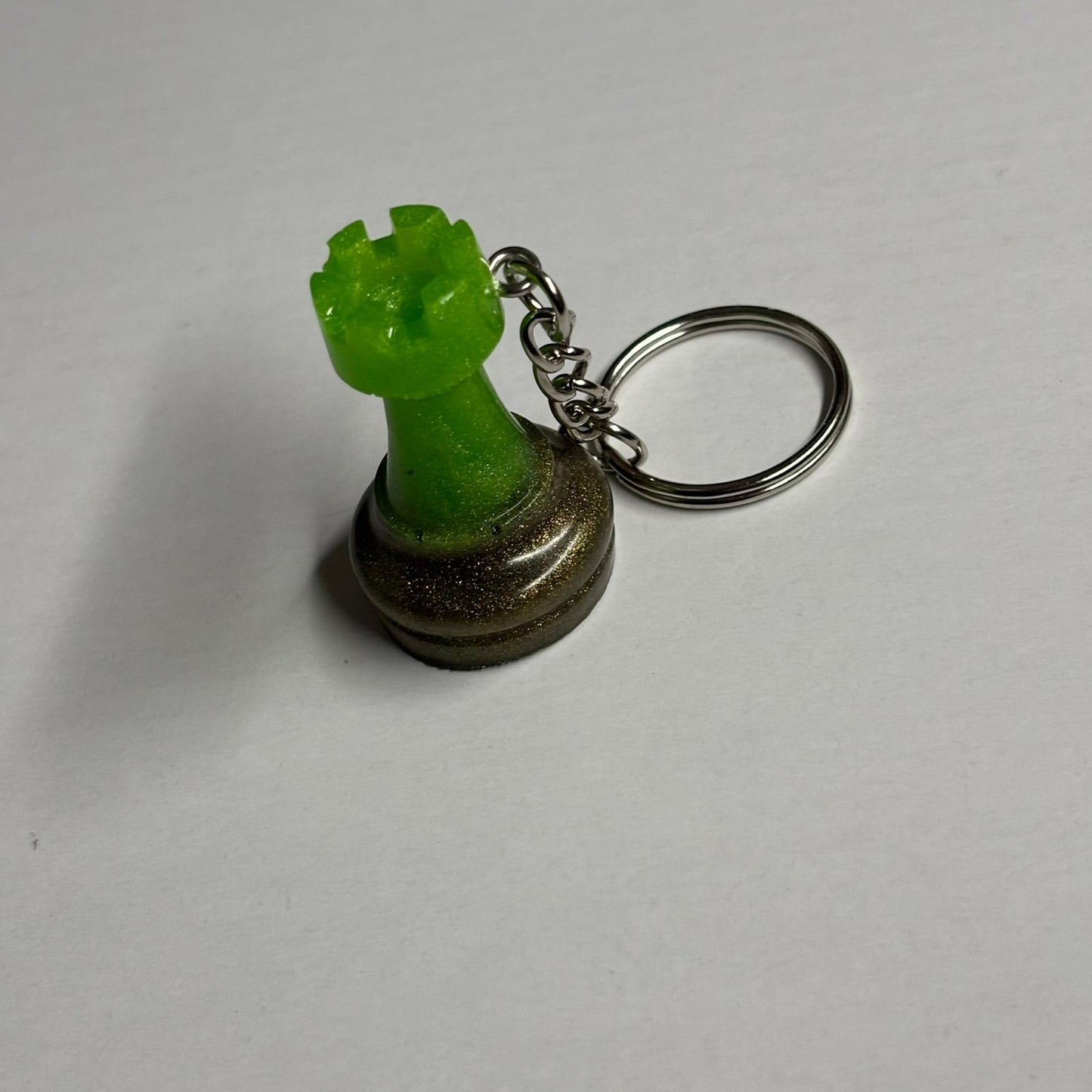 Green Rook - Handmade Resin Keychain