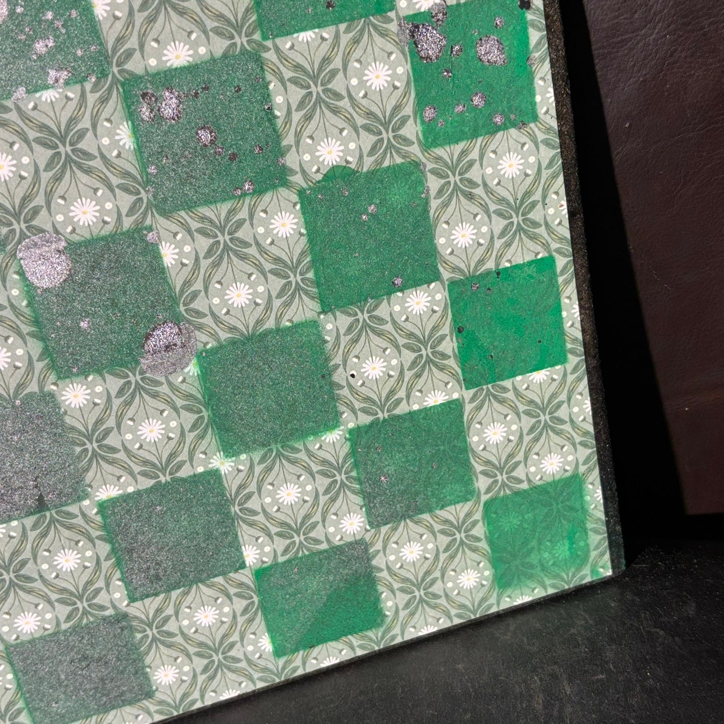 Vintage Chrome Green - Scrapbook Chess Board