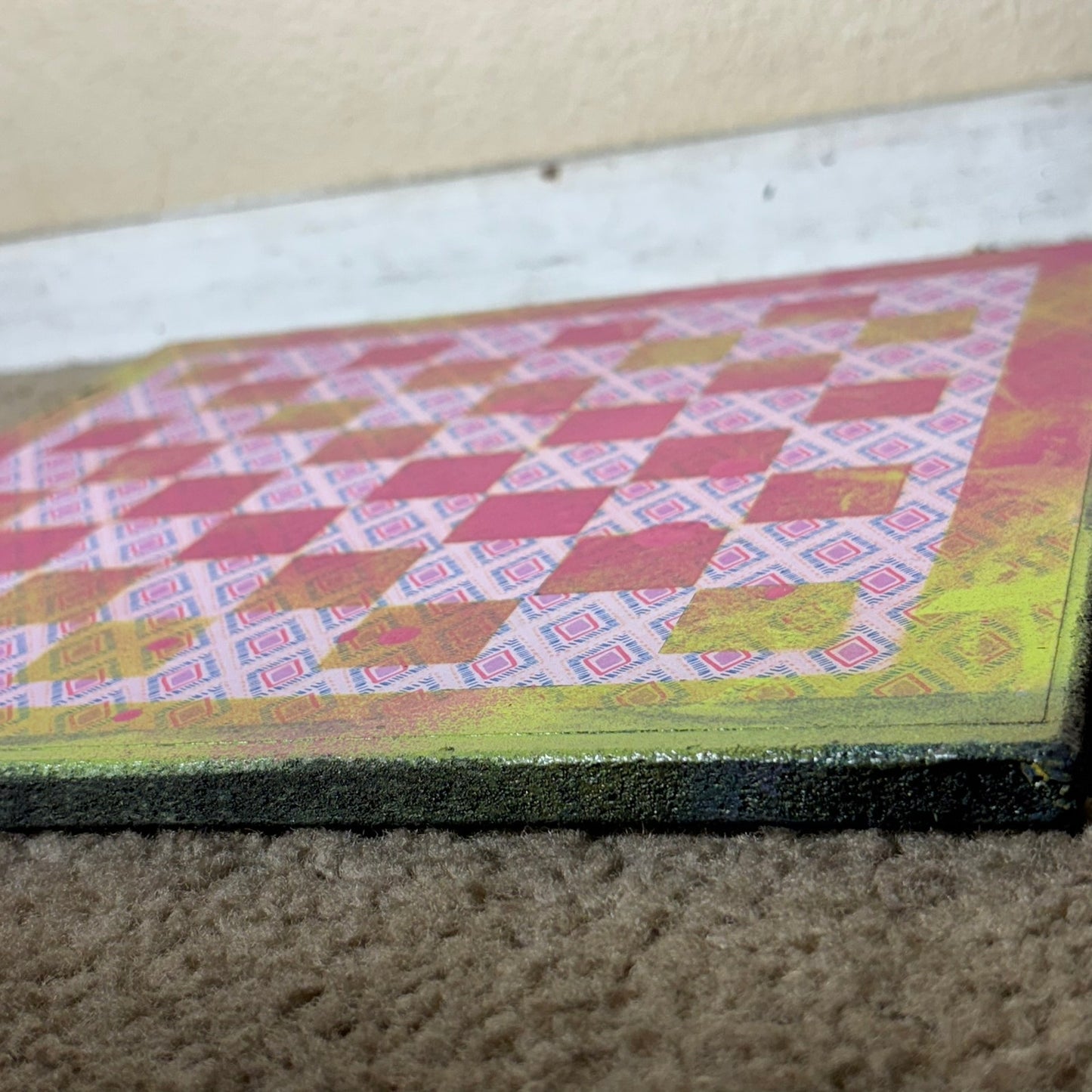 Pink & Green Mesh - Scrapbook Chess Board