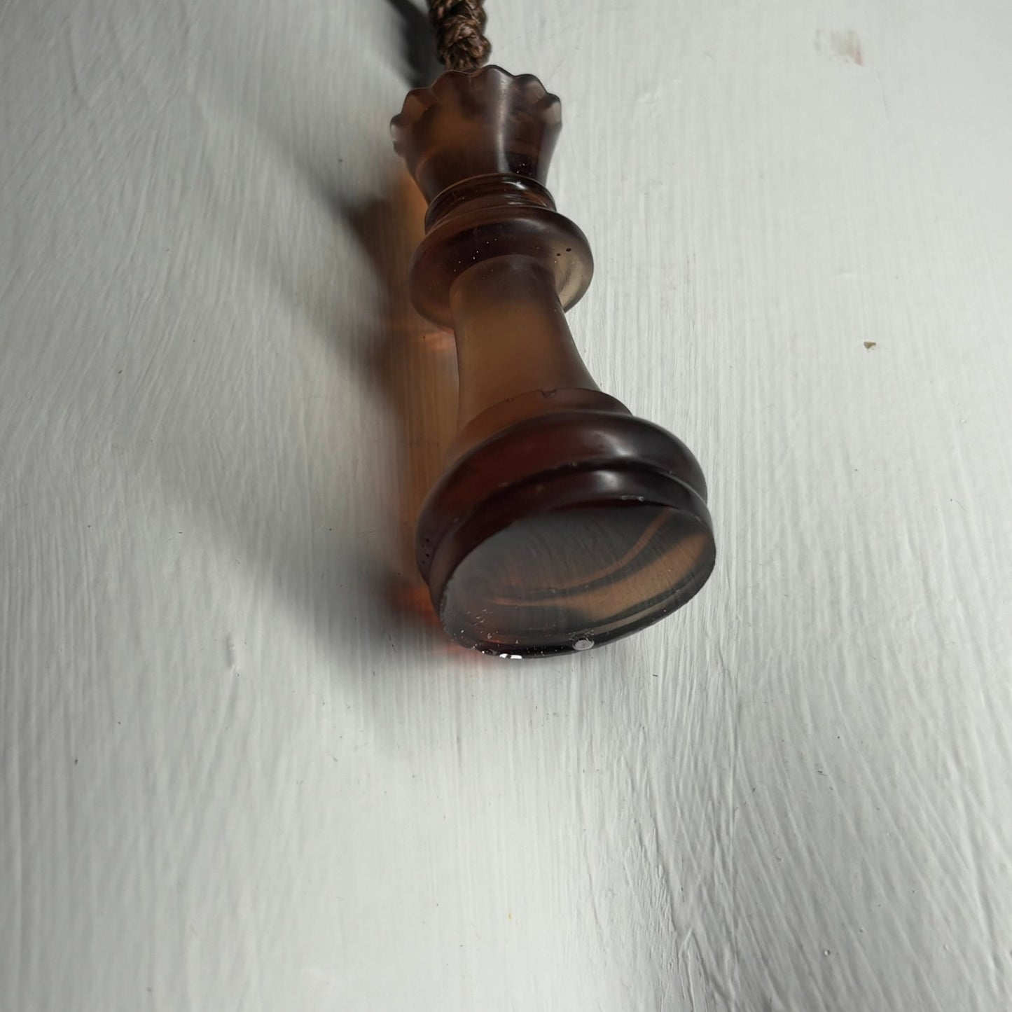 Vintage Brown Queen - Handmade Resin Chess Necklace