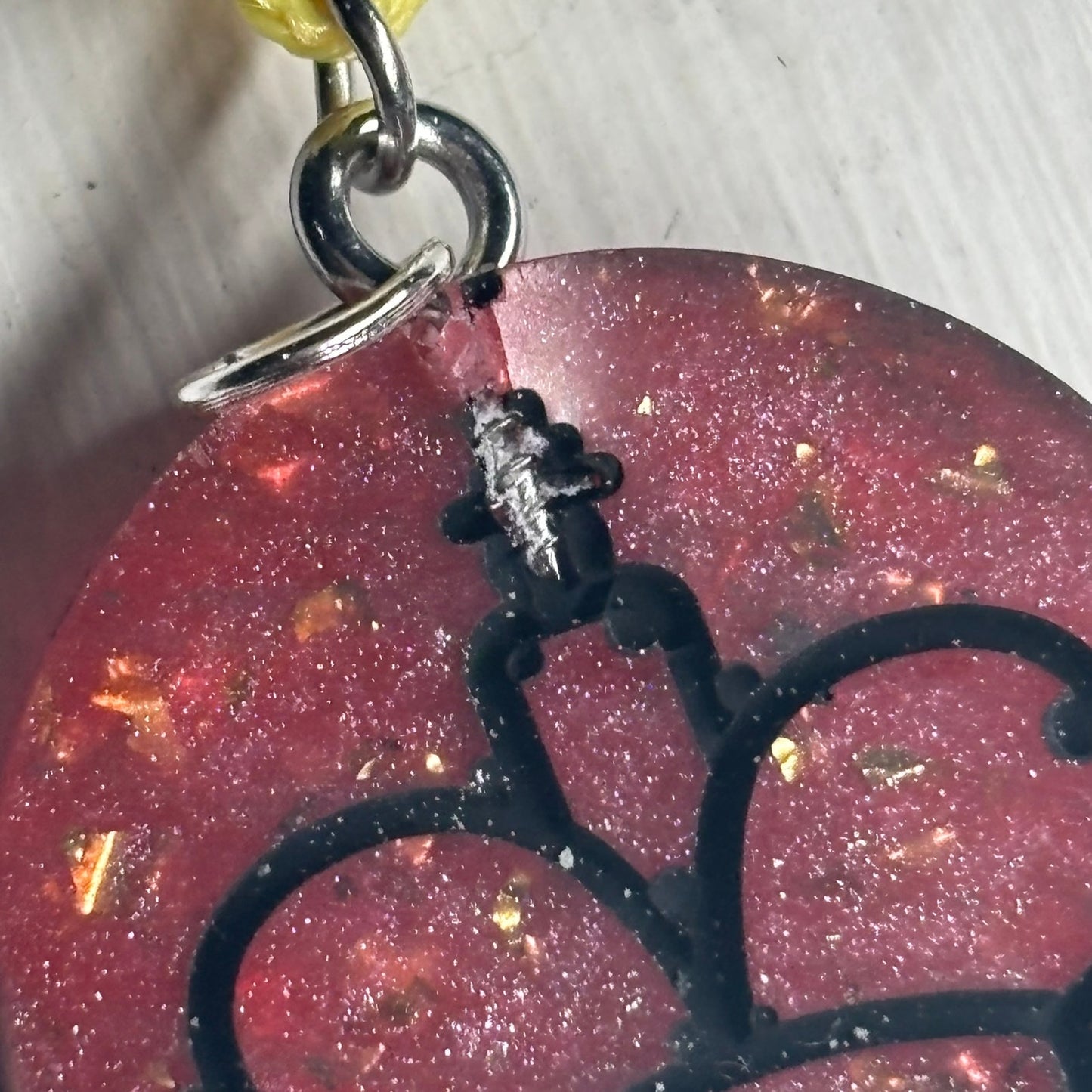 Crystal Dark Red King - Handmade Resin Chess Necklace