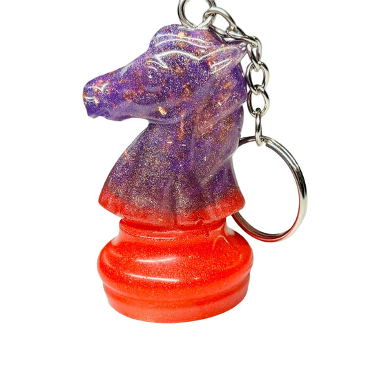 Red Bottoms Midnight Knight - Handmade Resin Keychain - Large Edition
