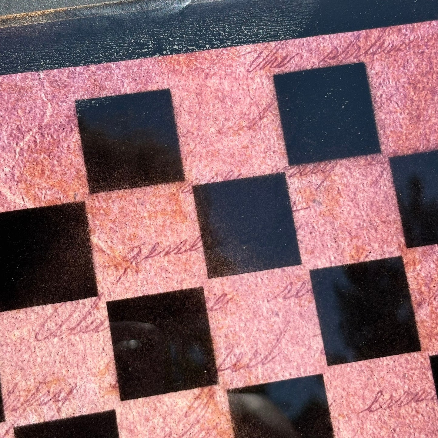 Violet Red Writings - Resin Coated Chess Board