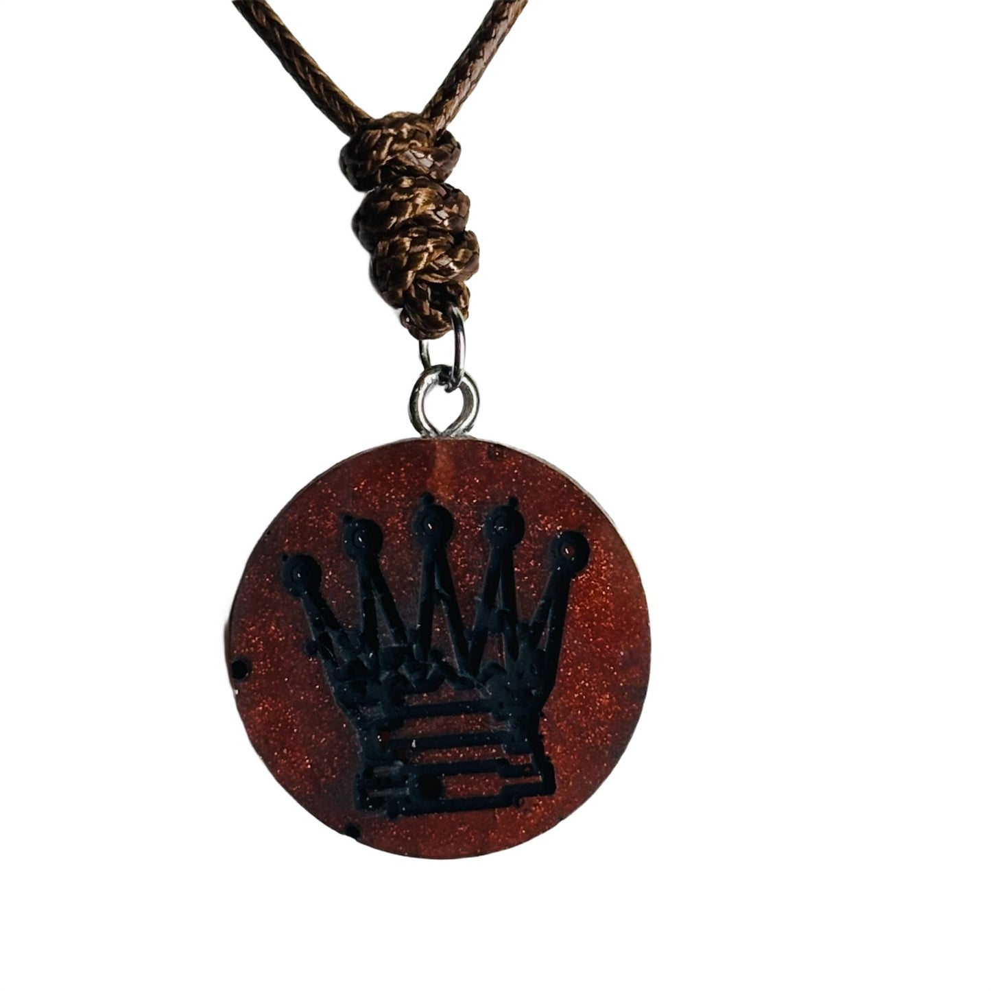 Vintage Red Queen - Handmade Resin Chess Necklace