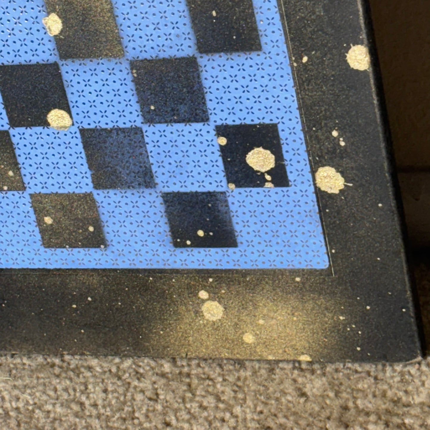 Golden Blue Pattern - Large Scrapbook Chess Board