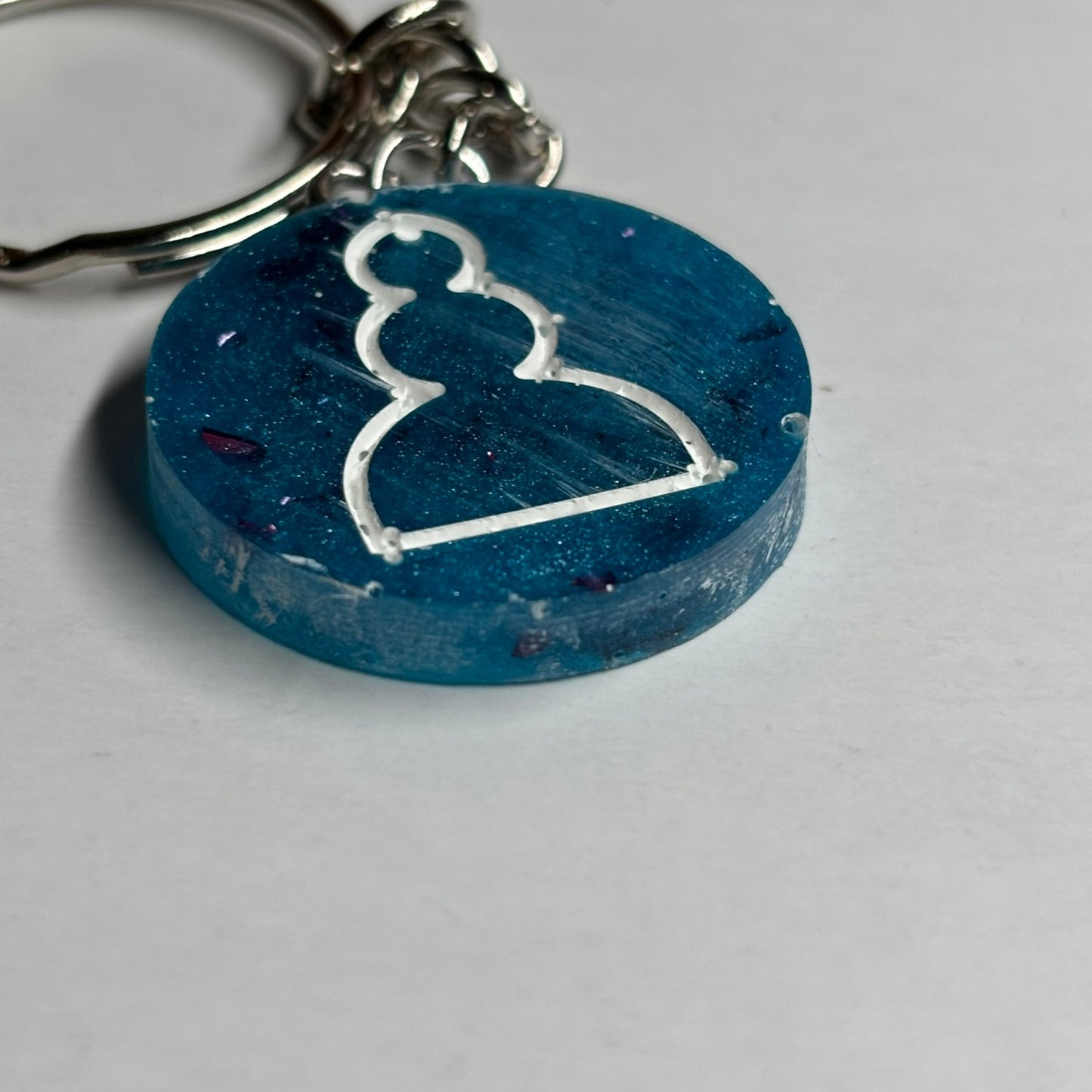 Sparkle Blue Pawn - Handmade Resin Keychain