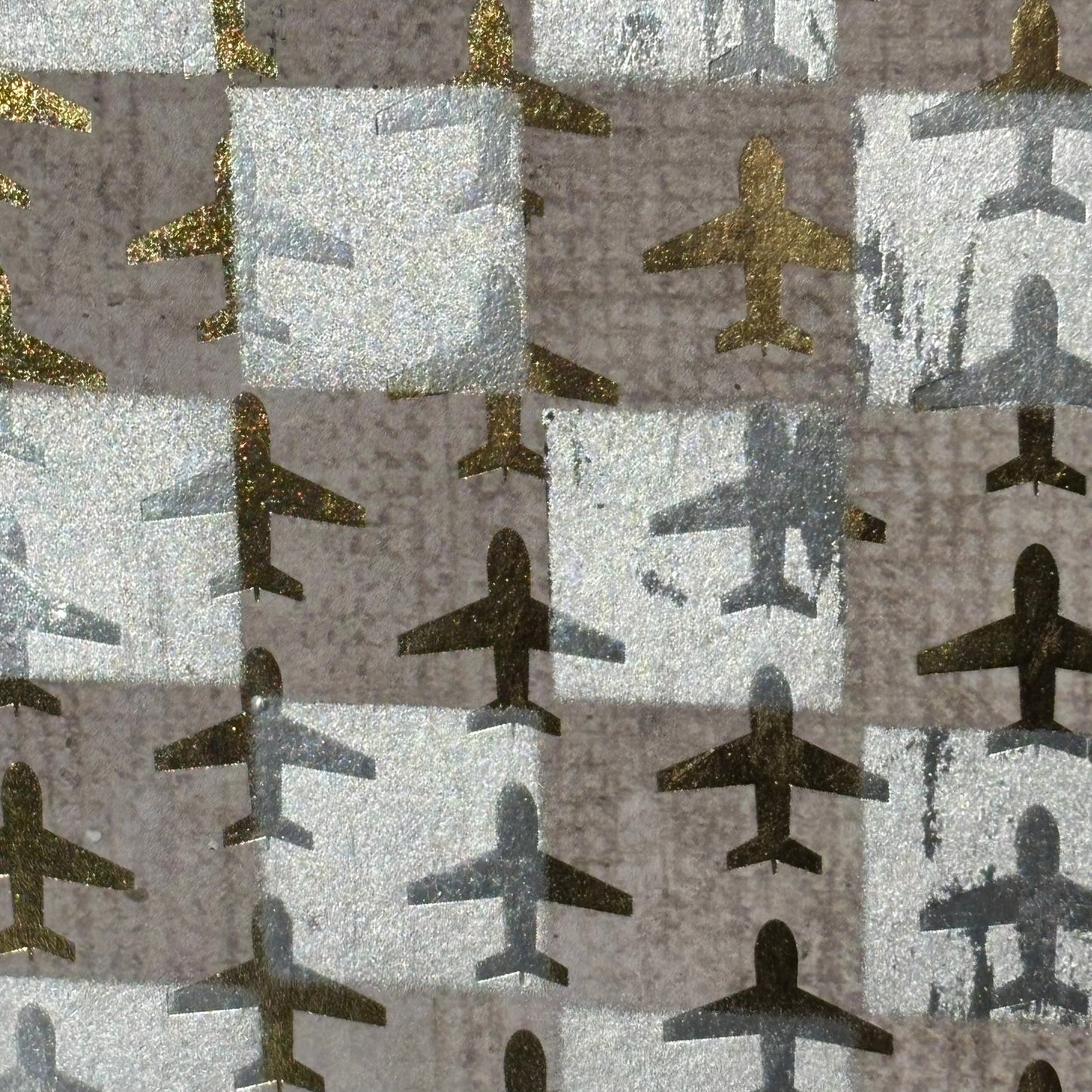 Golden Chrome Planes - Scrapbook Chess Board