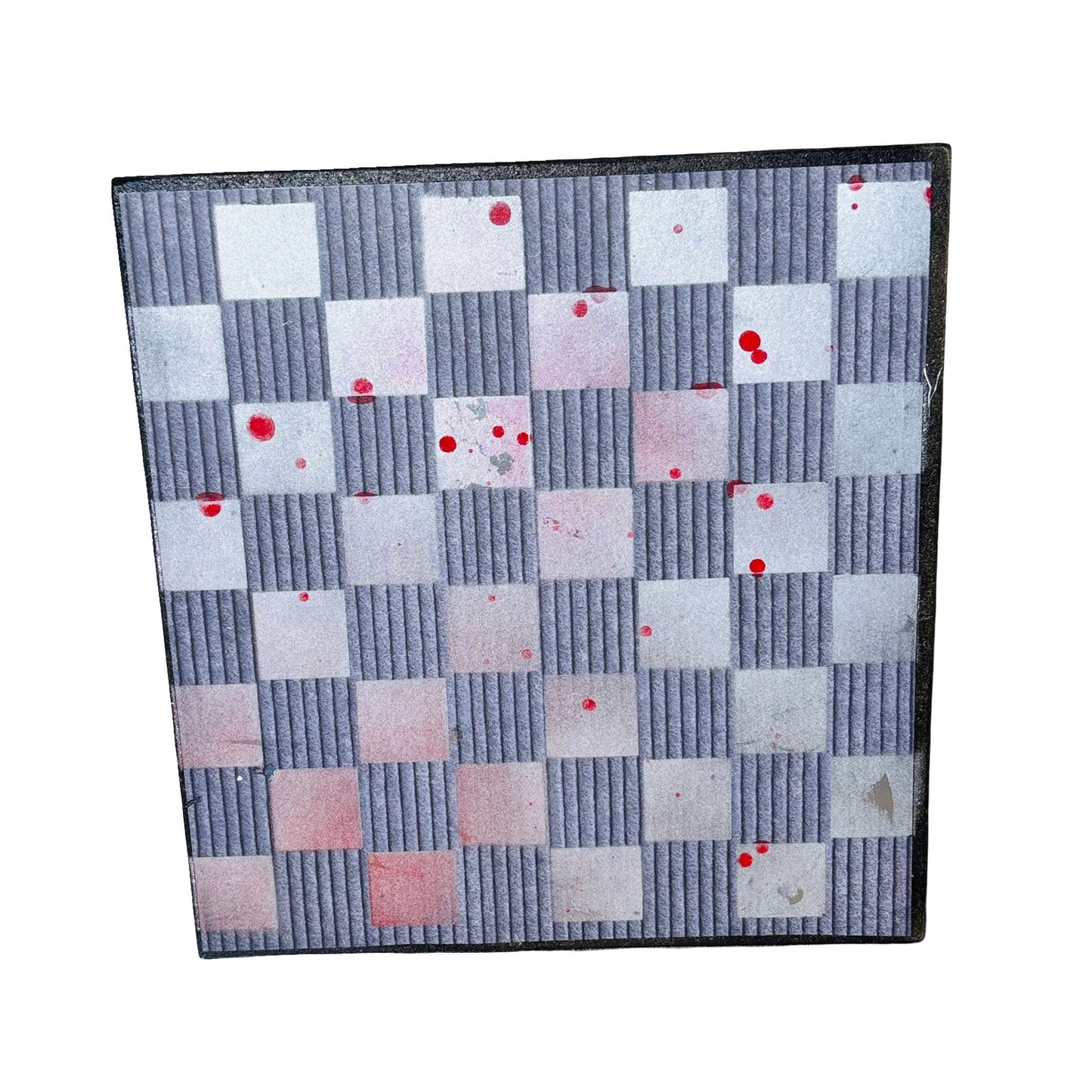 Vintage Splatter Red - Scrapbook Chess Board