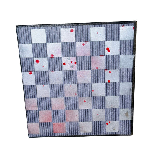 Vintage Splatter Red - Scrapbook Chess Board