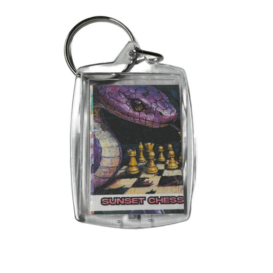 Purple Snake - Sunset Chess Photo Keychain