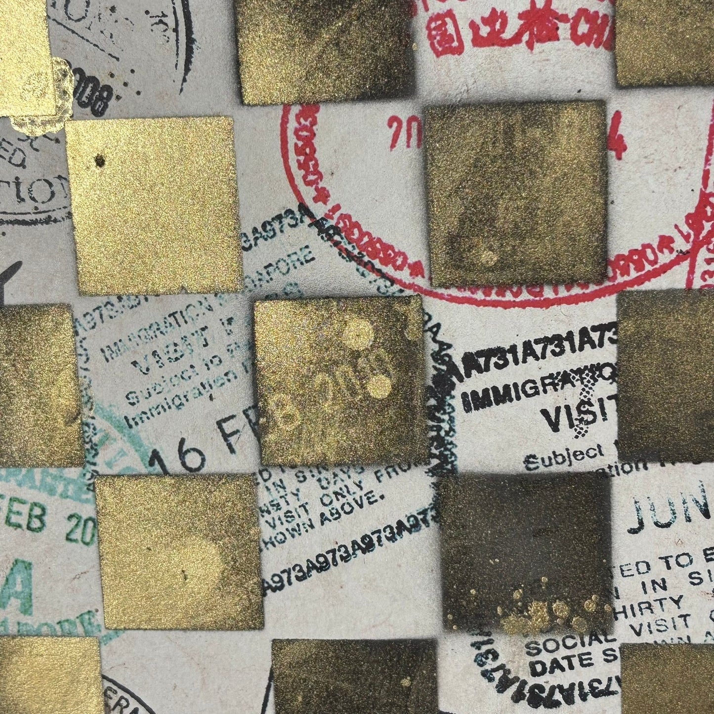 Postcard Pattern - Scrapbook Chess Board