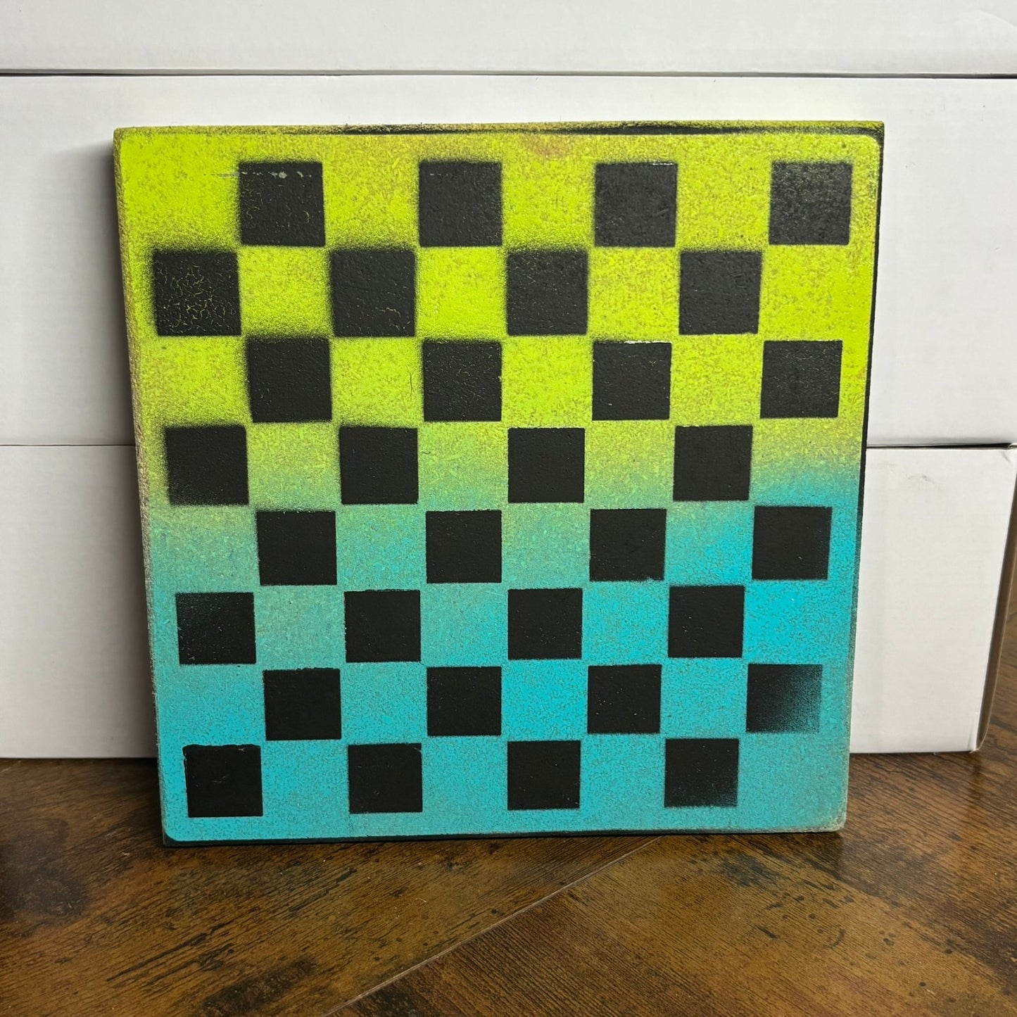 Yellow & Blue - Painted Double Sided Chess Board