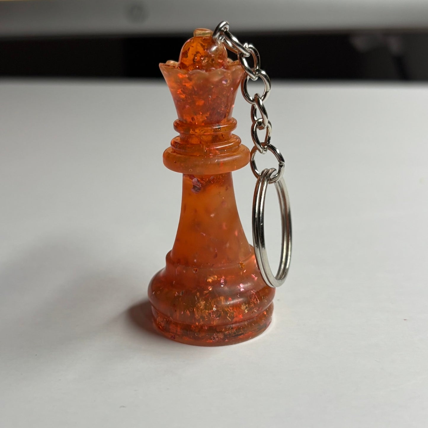Orangish Red Crystal Queen - Handmade Resin Keychain
