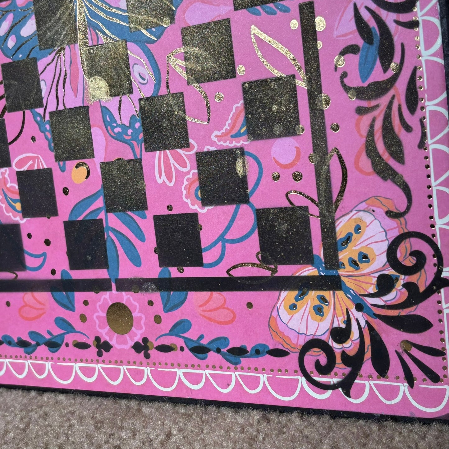 The Pink Butterfly - Scrapbook Chess Board