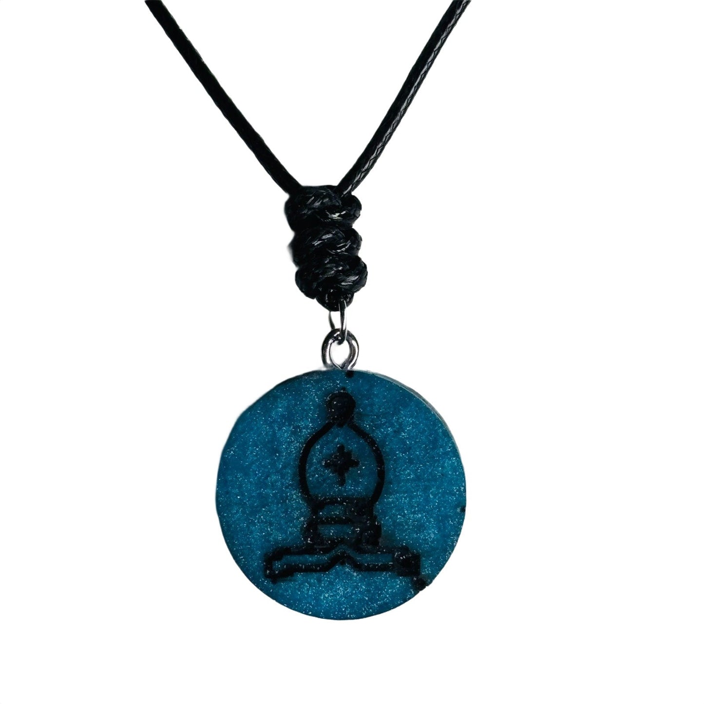 🎁 Blue Bishop - Handmade Resin Chess Necklace (100% off)